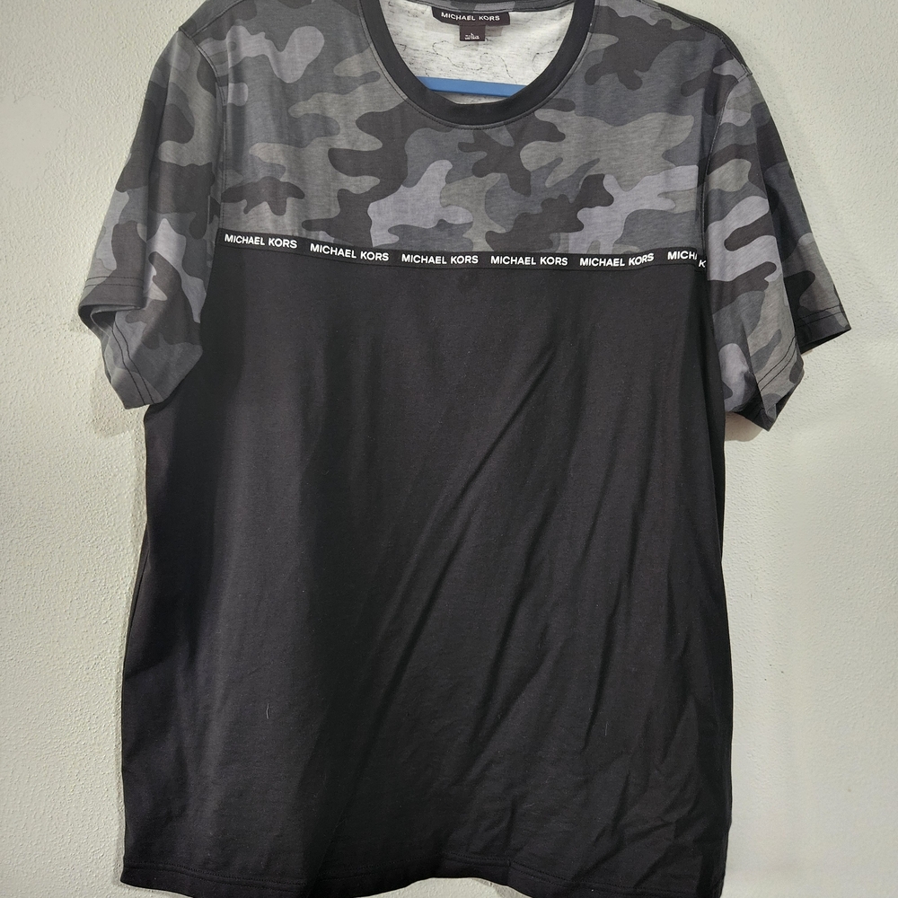 Michael Kors Men's Camouflage Black T-Shirt